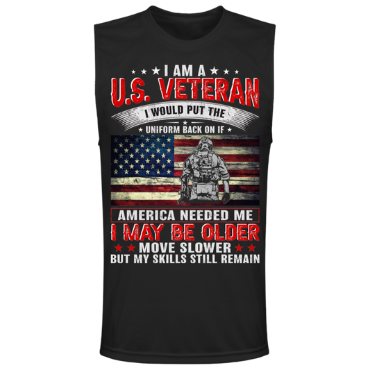 Veteran Pride Muscle Tee - Honor, Courage & Commitment: Skills Never Fade