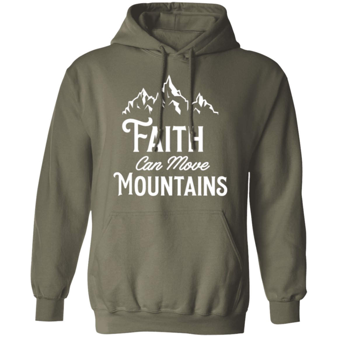 "Faith Can Move Mountains" Inspirational Christian Pullover Hoodie