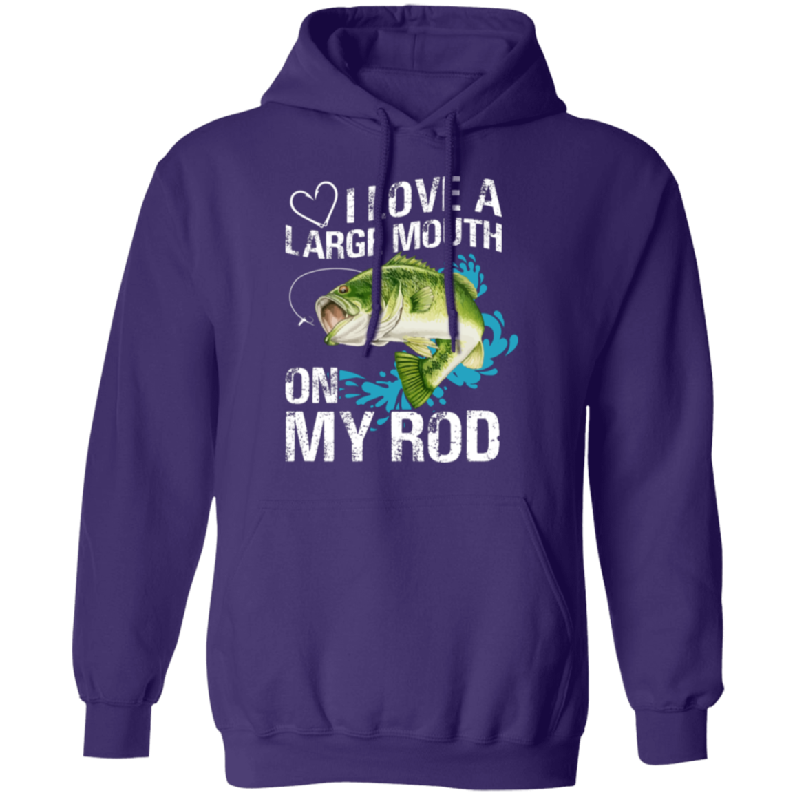 “I Love A Large Mouth On My Rod” Fishing Hoodie – Cozy & Fun Gift for Anglers!