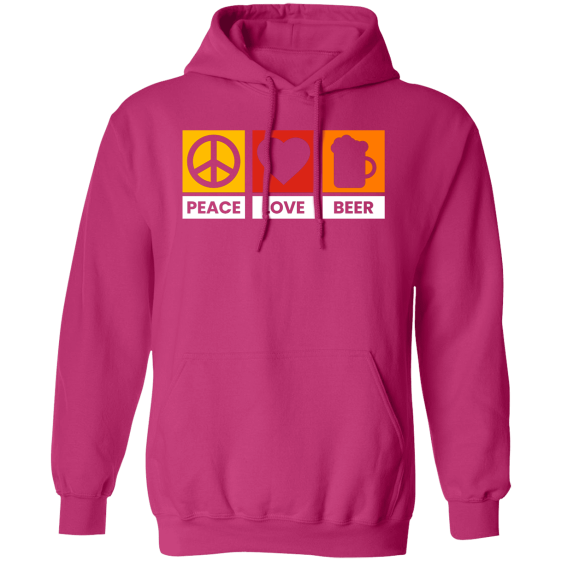 “Peace Love Beer” Hoodie – Cozy and Fun for Beer Lovers, Happy Hour, and Relaxing!