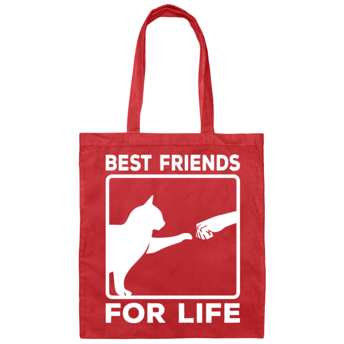 "Best Friends For Life" - Cat & Human Fist Bump Tote Bag | Perfect for Cat Lovers & Pet Owners!