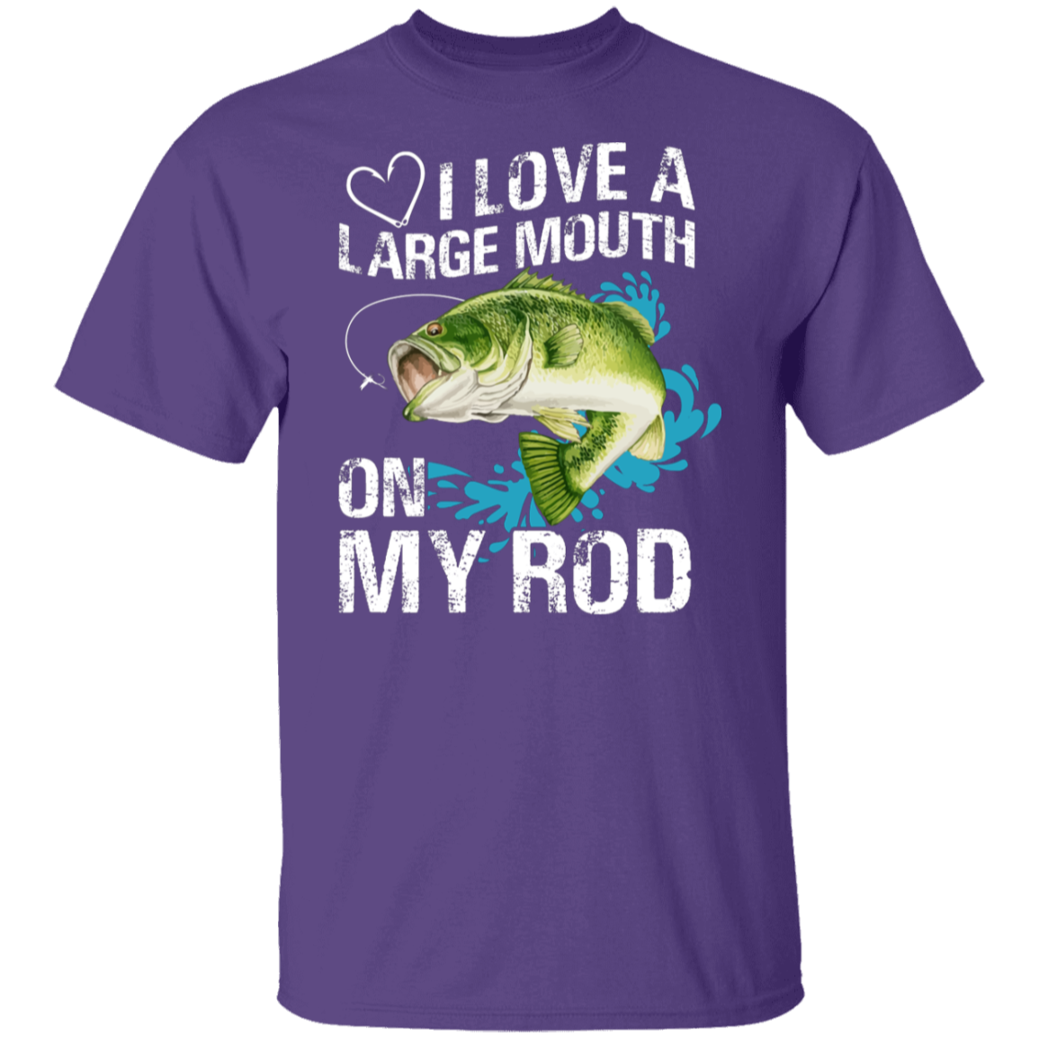 “I Love A Large Mouth On My Rod” Fishing T-Shirt – Perfect for Anglers & Fishing Enthusiasts!