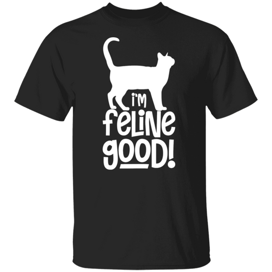 "I'm Feline Good" Cat Lover's T-Shirt - Perfect Gift for Cat Owners, Cat Ladies, and Cat Enthusiasts!