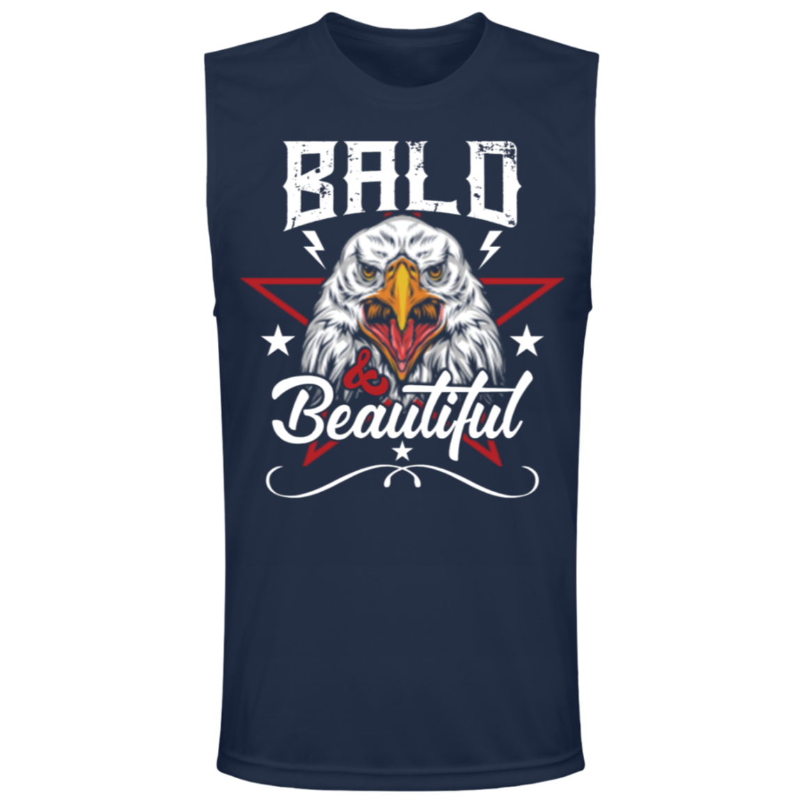 "Bald & Beautiful" - Patriotic Bald Eagle Muscle Tee