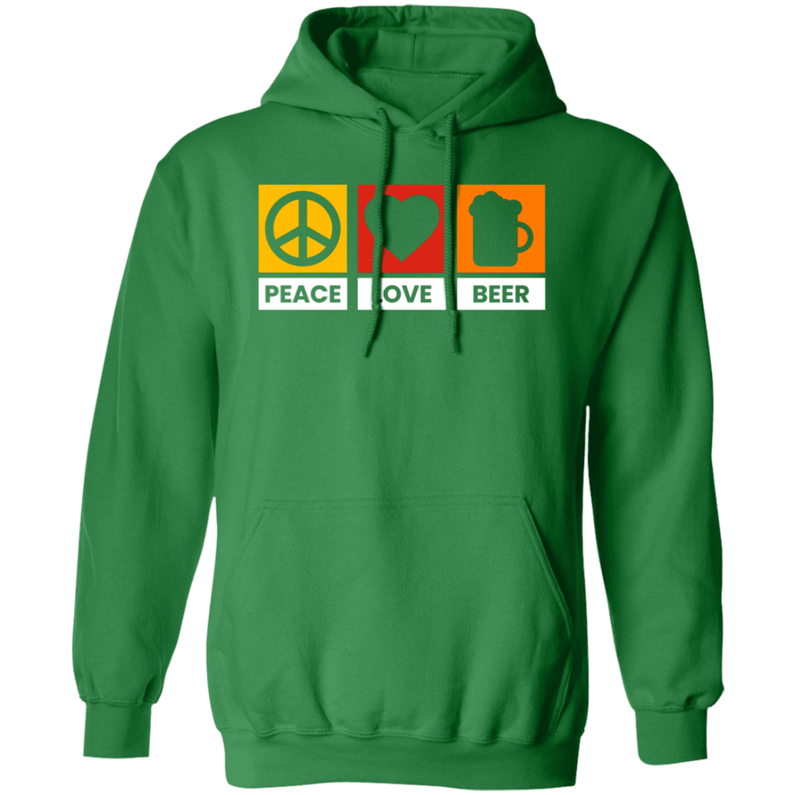 “Peace Love Beer” Hoodie – Cozy and Fun for Beer Lovers, Happy Hour, and Relaxing!