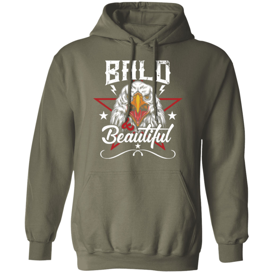 "Bald & Beautiful" - Patriotic Bald Eagle Hoodie