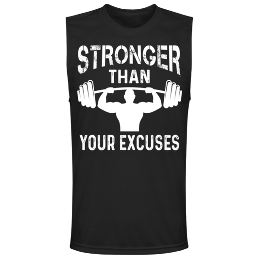 "Stronger Than Your Excuses" – Motivational Muscle Tee for Gym Rats!