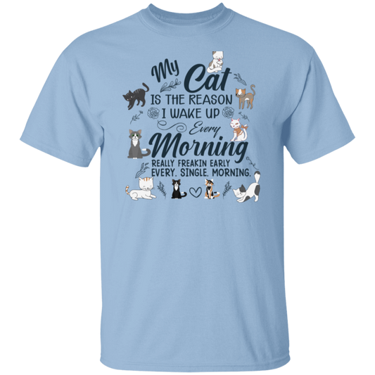 "Every Morning Cat Alarm" - Cute & Cuddly Cat Lover's T-Shirt