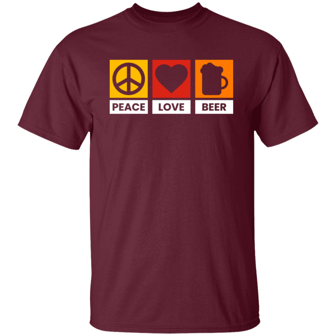 “Peace Love Beer” T-Shirt – Fun Tee for Beer Lovers, Happy Hour Fans, and Chill Vibes Seekers!