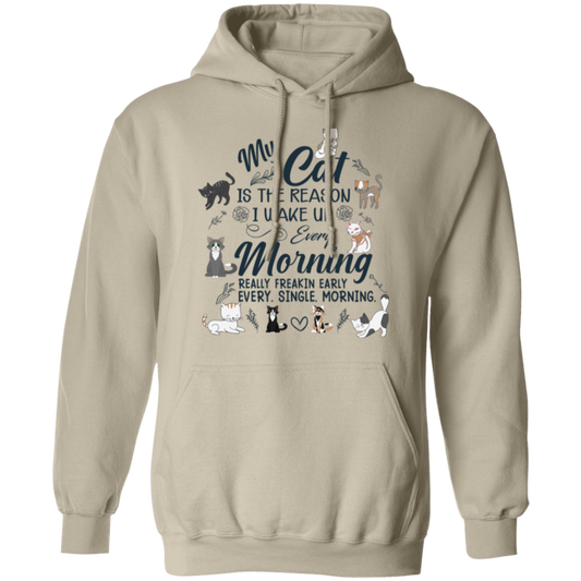 "Every Morning Cat Alarm" - Cute & Cuddly Cat Lover's Hoodie