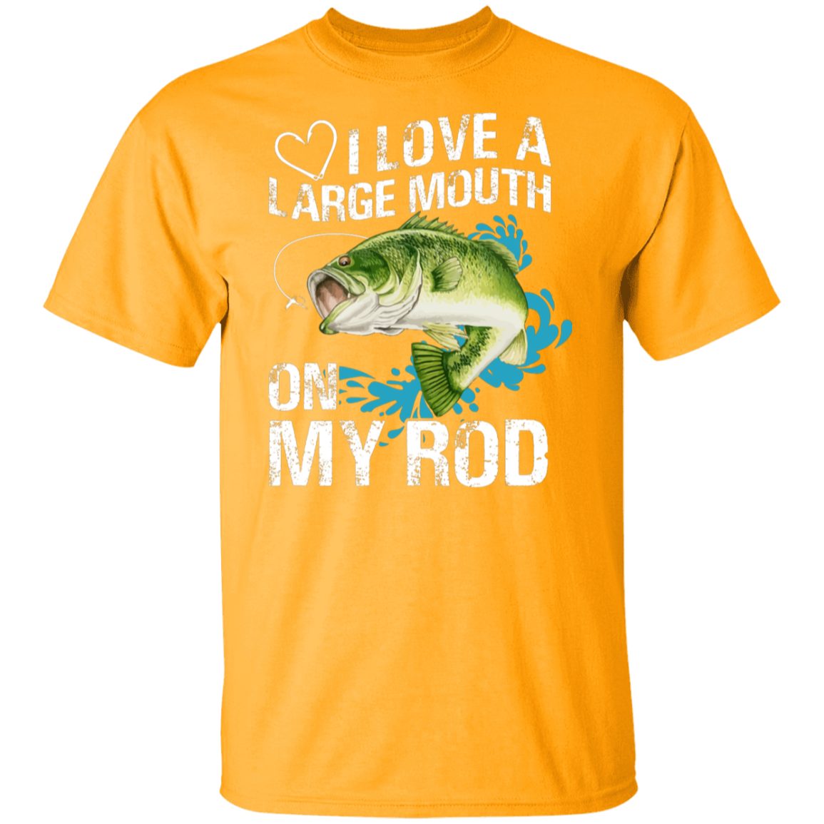 “I Love A Large Mouth On My Rod” Fishing T-Shirt – Perfect for Anglers & Fishing Enthusiasts!