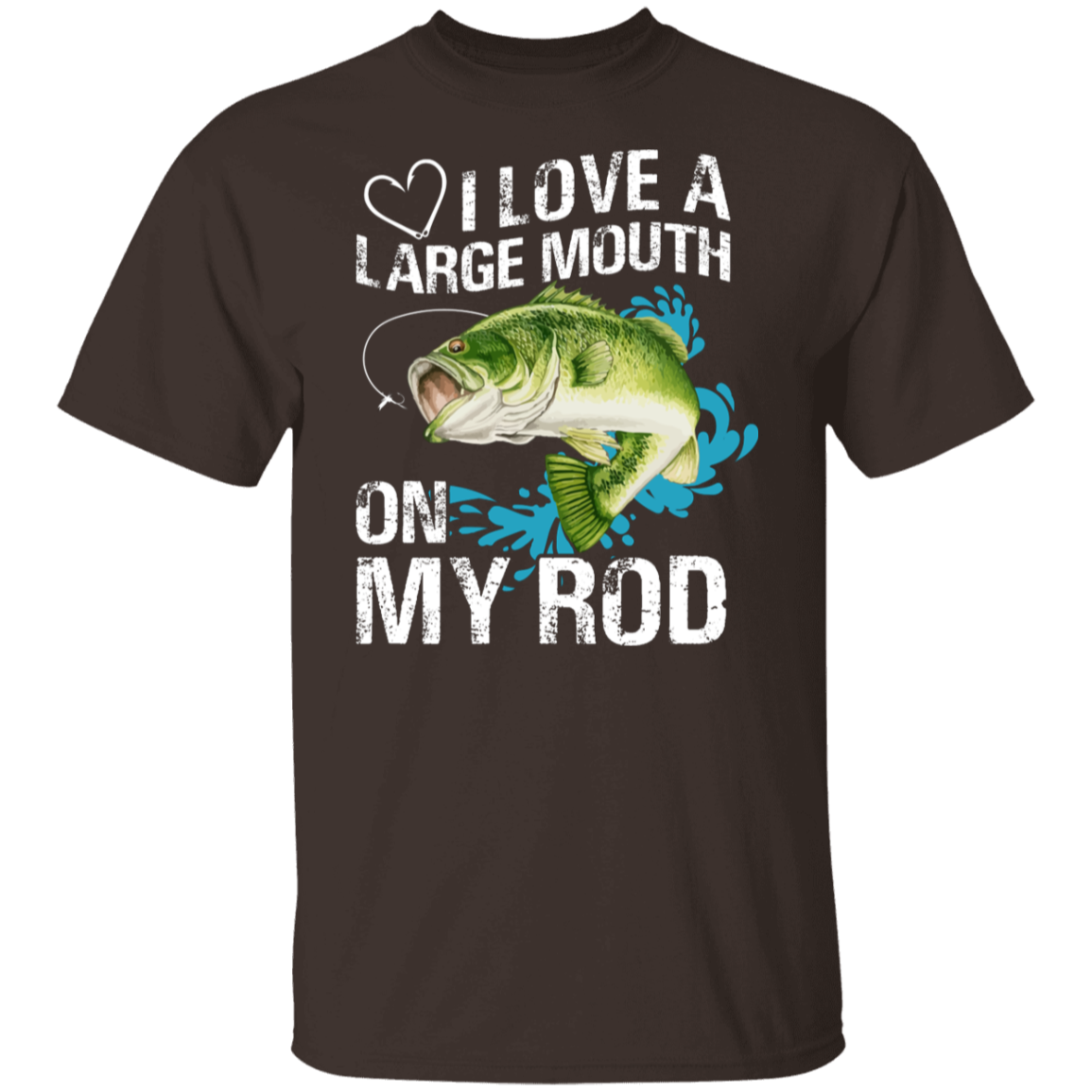 “I Love A Large Mouth On My Rod” Fishing T-Shirt – Perfect for Anglers & Fishing Enthusiasts!