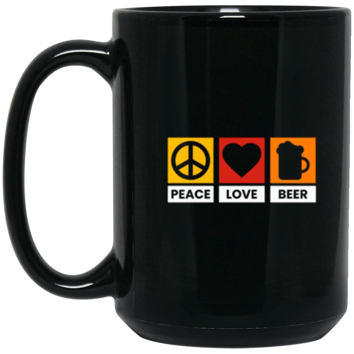 “Peace Love Beer” Coffee Mug – Perfect for Happy Hour, Beer Lovers, and Chill Vibes!