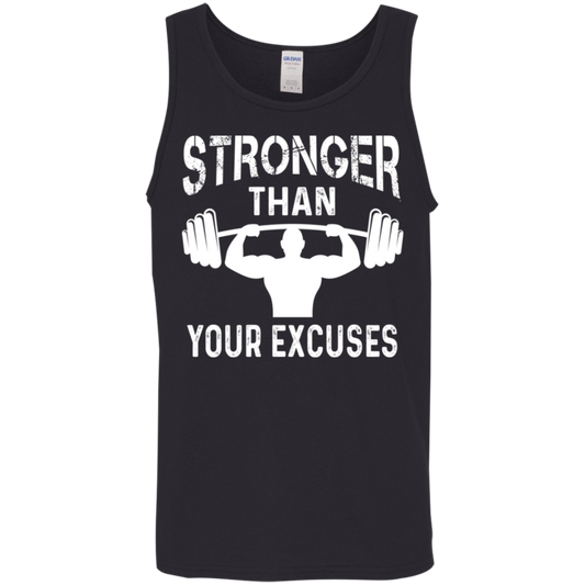 "Stronger Than Your Excuses" – Motivational Tank Top for Weightlifters!