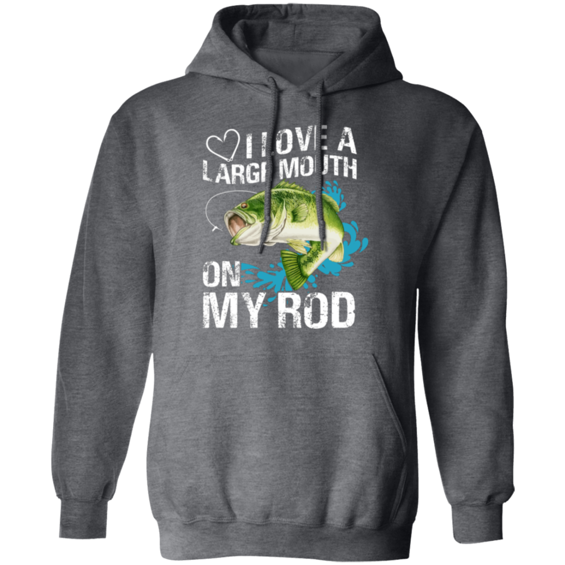 “I Love A Large Mouth On My Rod” Fishing Hoodie – Cozy & Fun Gift for Anglers!