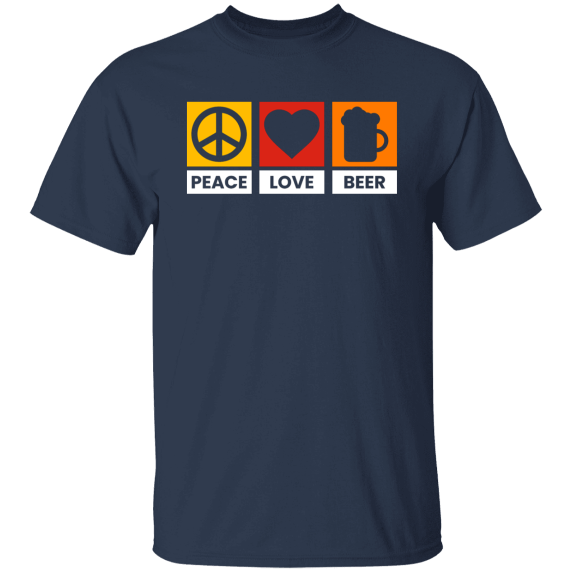 “Peace Love Beer” T-Shirt – Fun Tee for Beer Lovers, Happy Hour Fans, and Chill Vibes Seekers!