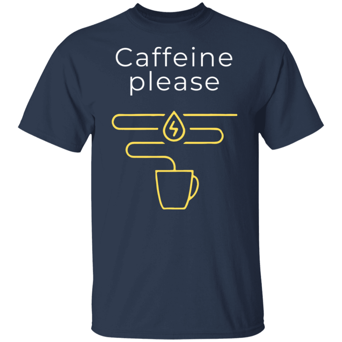 "Caffeine Please" Funny T-Shirt – Perfect for Coffee Lovers!