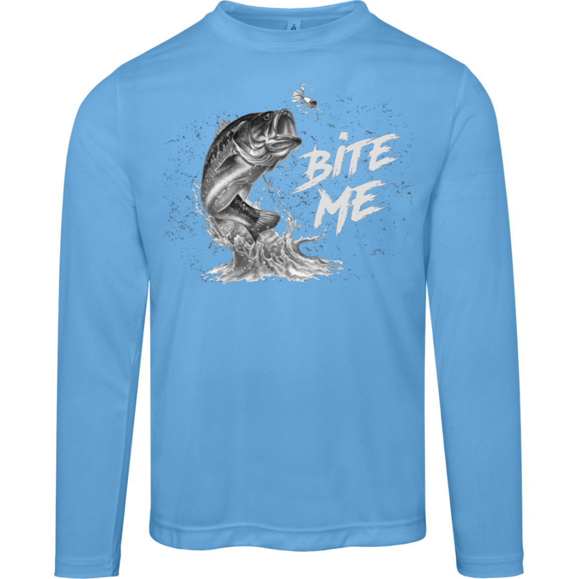 "Bite Me" Long-Sleeved Fishing Tee – Moisture-Wicking & UV 40+ Protection for Anglers!