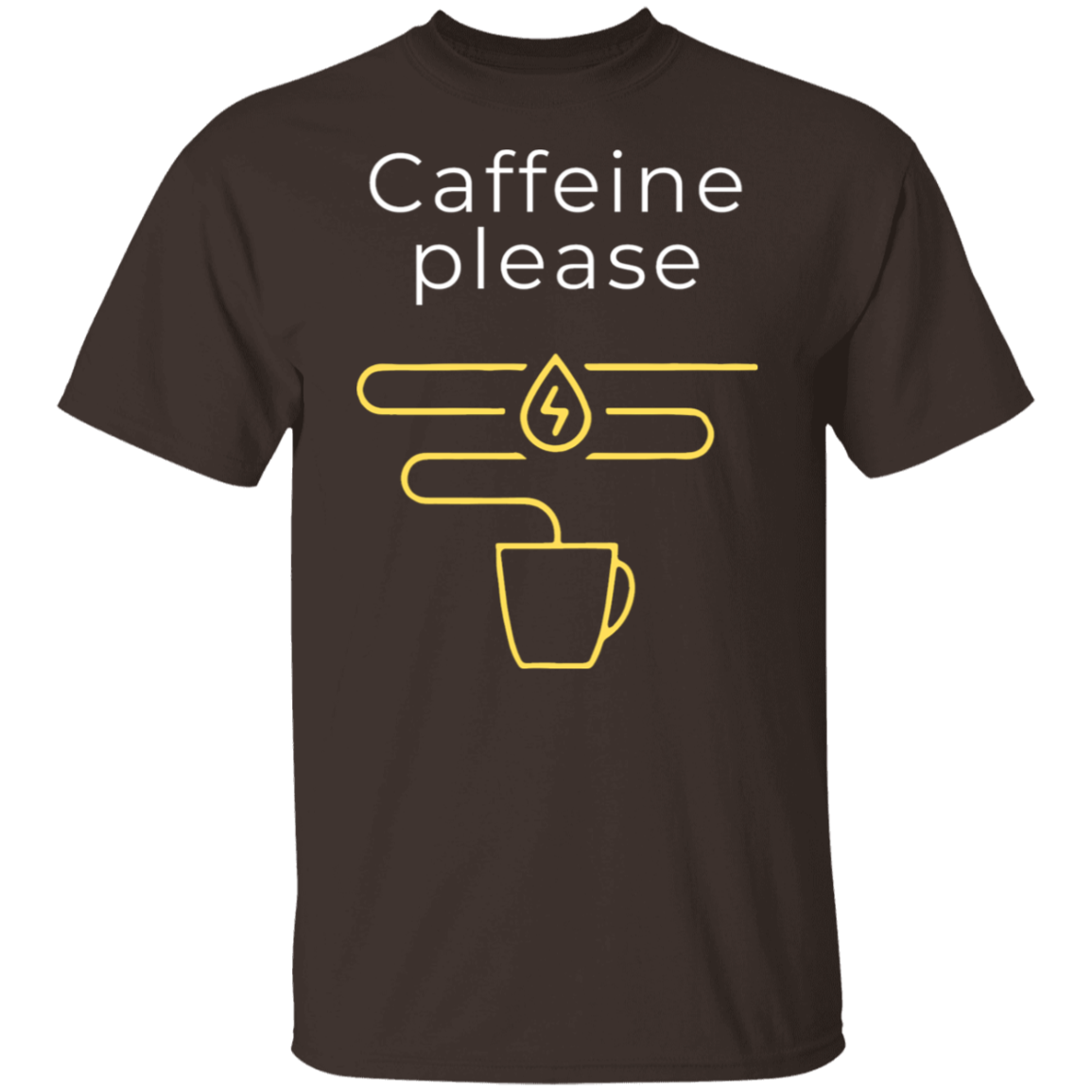 "Caffeine Please" Funny T-Shirt – Perfect for Coffee Lovers!