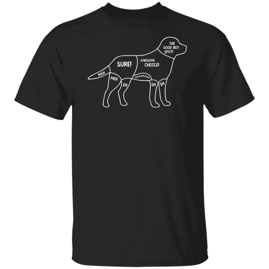 "Pup's Petting Guide" T-Shirt: Wear Your Dog's Favorite Spots!