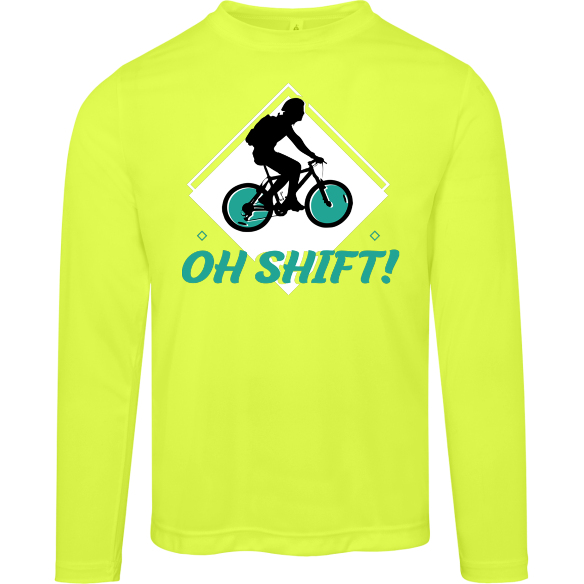 “Oh Shift!” Long Sleeve Cycling Tee – Moisture-Wicking & UV 40+ Protection