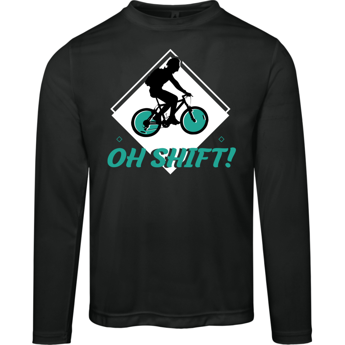 “Oh Shift!” Long Sleeve Cycling Tee – Moisture-Wicking & UV 40+ Protection