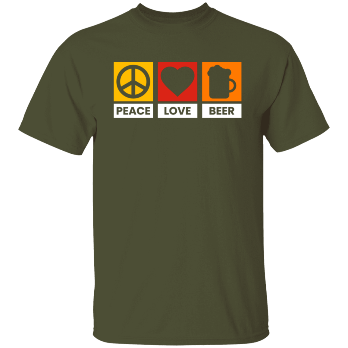 “Peace Love Beer” T-Shirt – Fun Tee for Beer Lovers, Happy Hour Fans, and Chill Vibes Seekers!