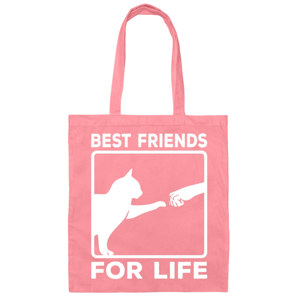 "Best Friends For Life" - Cat & Human Fist Bump Tote Bag | Perfect for Cat Lovers & Pet Owners!