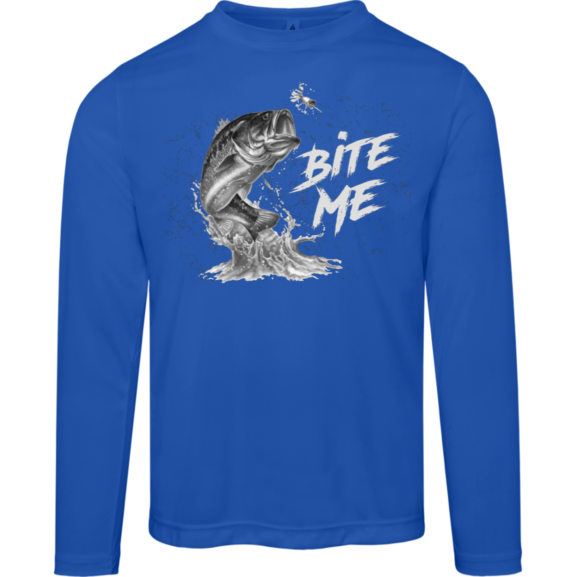 "Bite Me" Long-Sleeved Fishing Tee – Moisture-Wicking & UV 40+ Protection for Anglers!