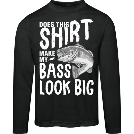 "Does This Shirt Make My Bass Look Big?" – Long Sleeve Fishing T-Shirt with Moisture-Wicking and UV Protection!