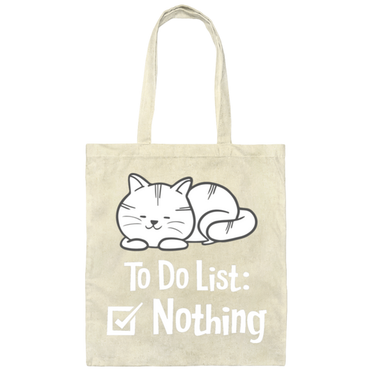 "Purrfectly Lazy: To Do List - Nothing" Cat Tote Bag for Relaxation & Cat Lovers!