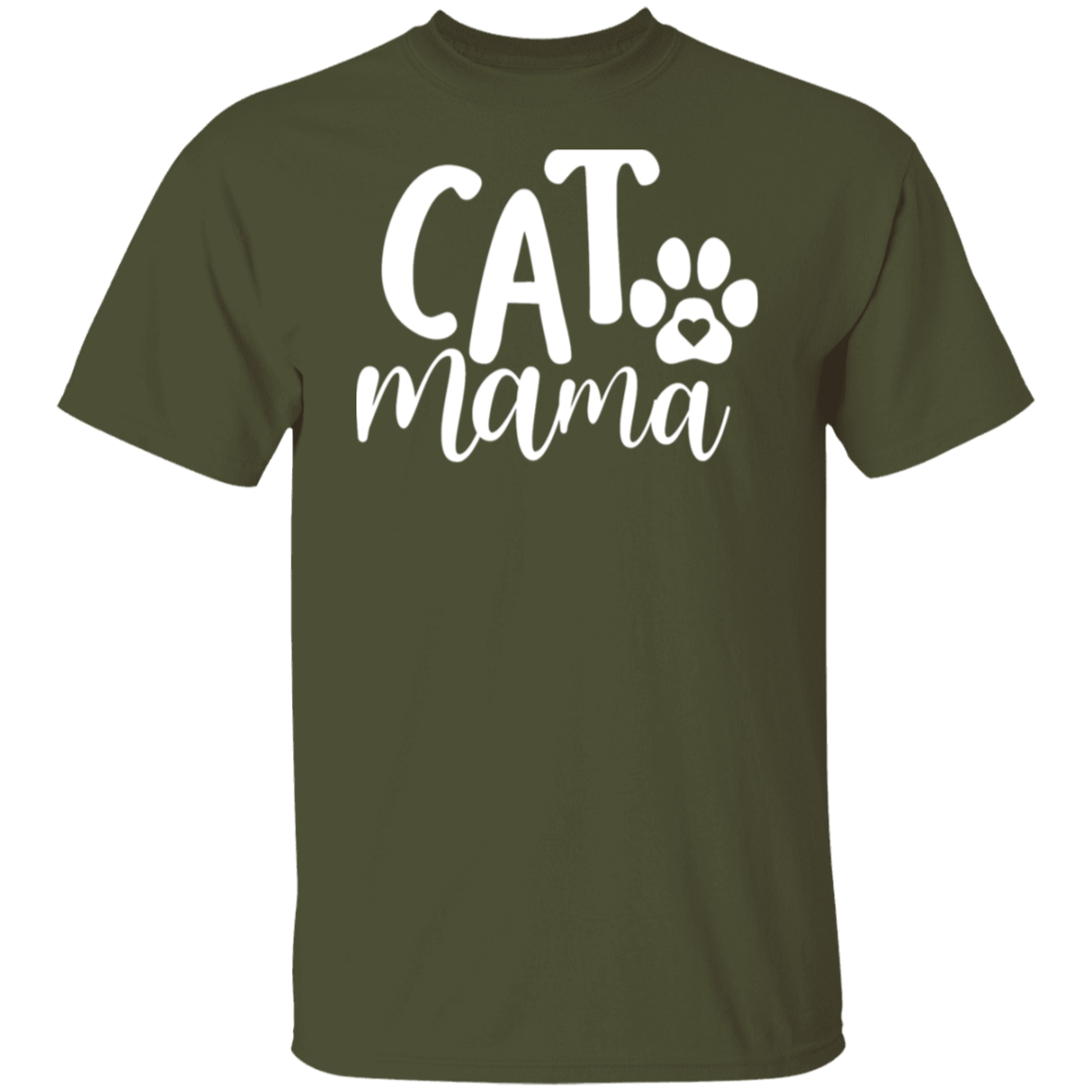 "Cat Mama" T-Shirt – Purr-fectly Styled with a Heartfelt Paw Print!