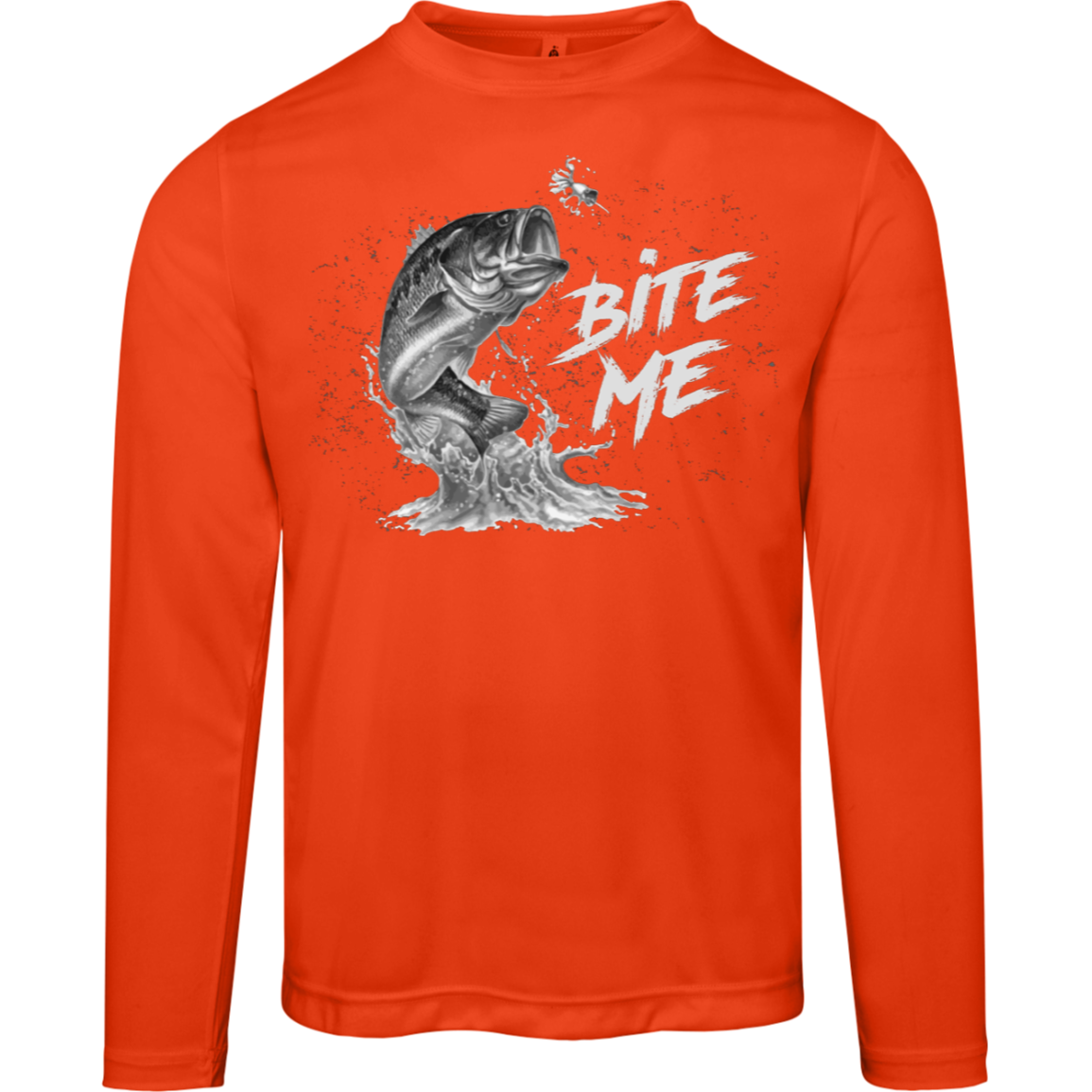 "Bite Me" Long-Sleeved Fishing Tee – Moisture-Wicking & UV 40+ Protection for Anglers!