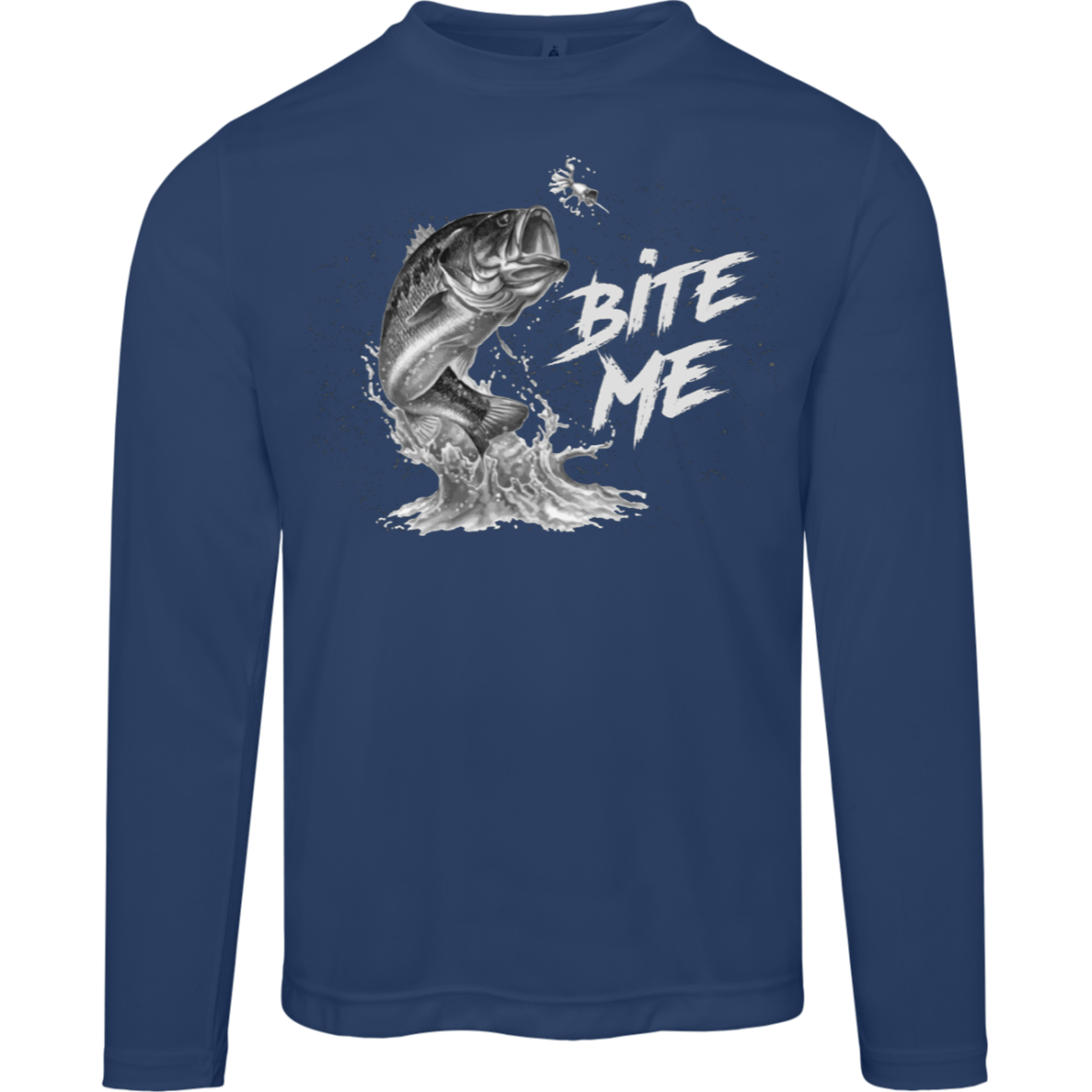 "Bite Me" Long-Sleeved Fishing Tee – Moisture-Wicking & UV 40+ Protection for Anglers!