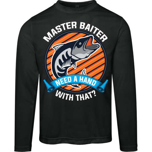 "Master Baiter - Need A Hand With That?" Long Sleeve Fishing Tee – Moisture-Wicking and UV 40+ Protection!