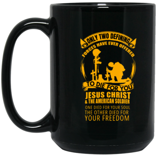 "Defenders of Faith & Freedom" Inspirational Patriotic Coffee Mug