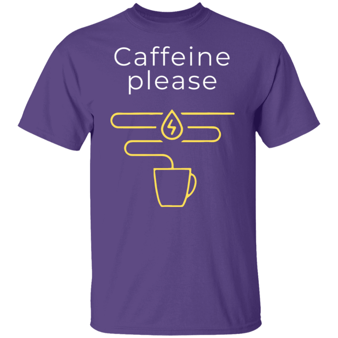 "Caffeine Please" Funny T-Shirt – Perfect for Coffee Lovers!