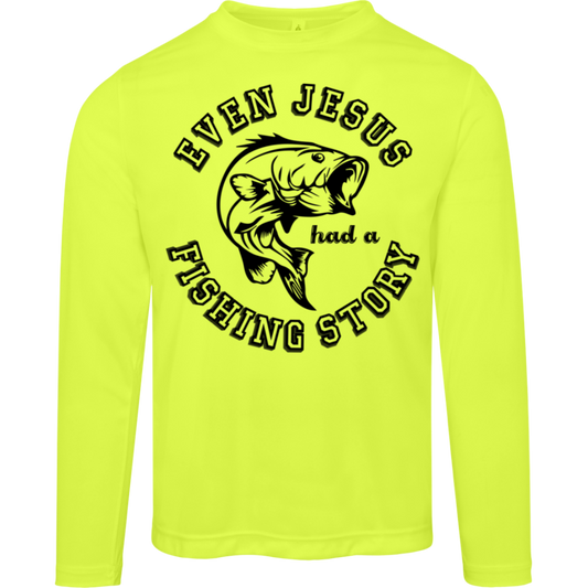 "Even Jesus Had A Fishing Story" Long-Sleeve Tee – Stay Cool and Protected with a Big Catch!