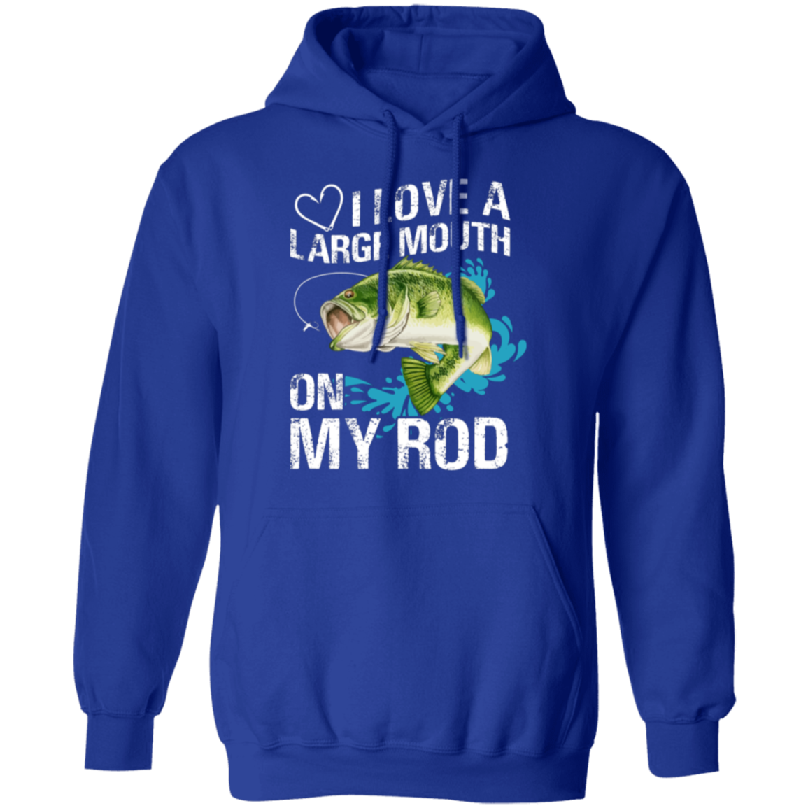 “I Love A Large Mouth On My Rod” Fishing Hoodie – Cozy & Fun Gift for Anglers!