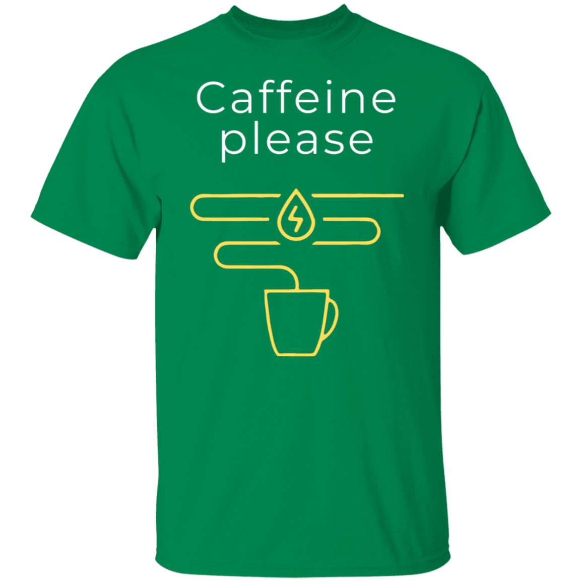 "Caffeine Please" Funny T-Shirt – Perfect for Coffee Lovers!