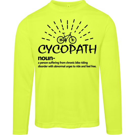 “Cycopath” Long Sleeve Tee – Moisture-Wicking & UV Protection for Cyclists | Hilarious Definition