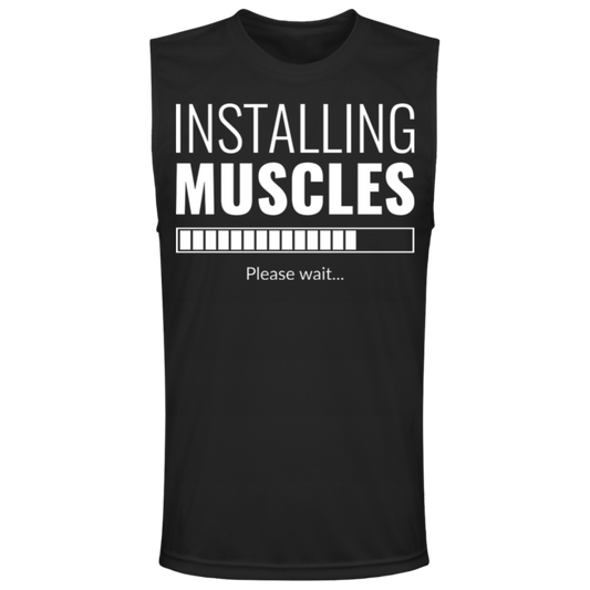 "Installing Muscles": Progressing Fitness Muscle Tee – Perfect for Weight Lifters!