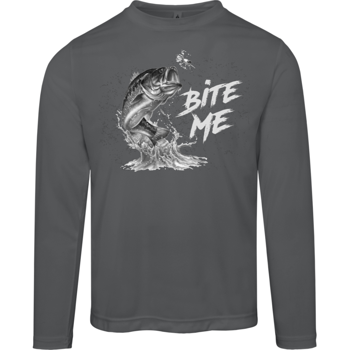 "Bite Me" Long-Sleeved Fishing Tee – Moisture-Wicking & UV 40+ Protection for Anglers!