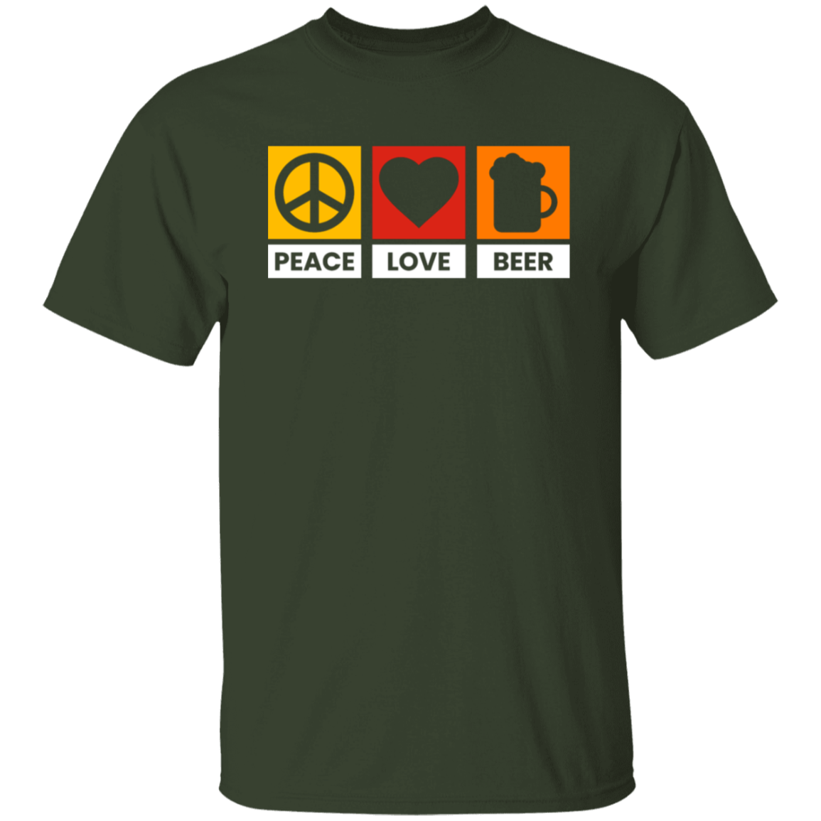 “Peace Love Beer” T-Shirt – Fun Tee for Beer Lovers, Happy Hour Fans, and Chill Vibes Seekers!