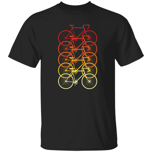 "Cycle of Colors": Vibrant Bicycle Graphic T-Shirt – Perfect Gift for Cycling Enthusiasts!