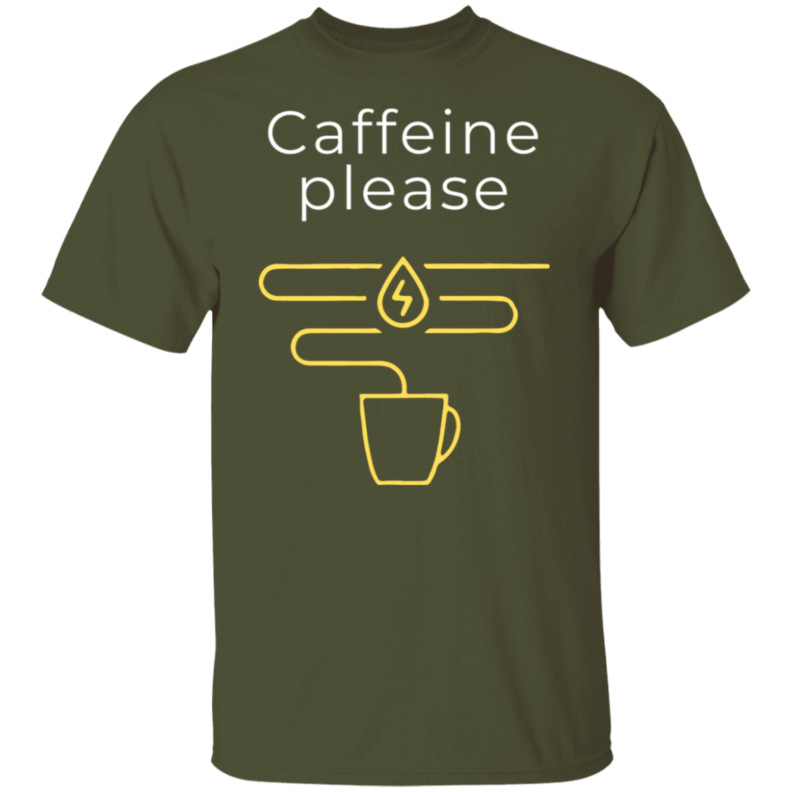 "Caffeine Please" Funny T-Shirt – Perfect for Coffee Lovers!