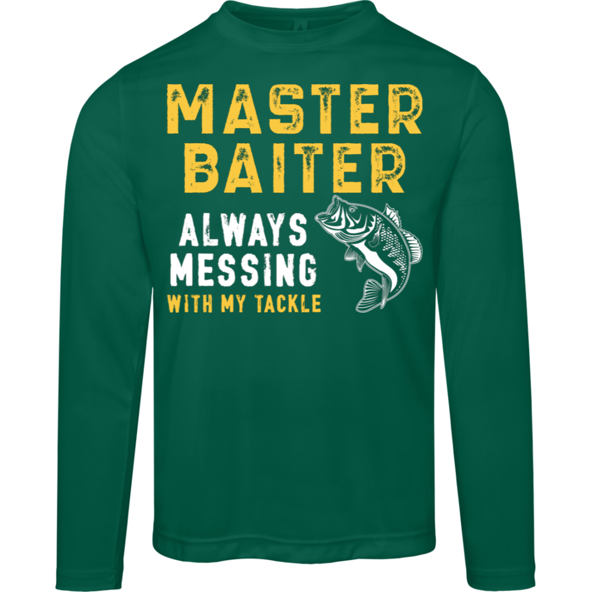 "Master Baiter" Long-Sleeved Fishing Tee – Moisture-Wicking & UV Protection for Anglers!