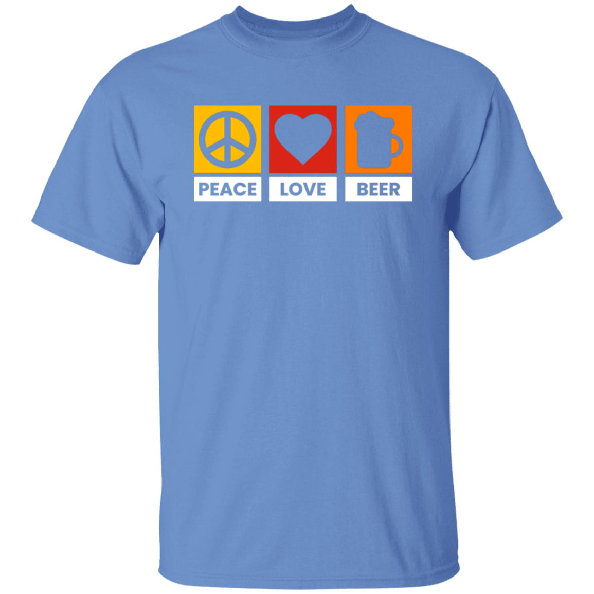 “Peace Love Beer” T-Shirt – Fun Tee for Beer Lovers, Happy Hour Fans, and Chill Vibes Seekers!