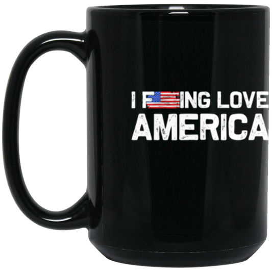 Patriot's Pride: "I F-ing Love America" Flag Mug