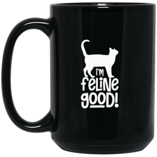 "I'm Feline Good" Cat Lover's Mug - Perfect Gift for Cat Owners, Cat Ladies, and Cat Enthusiasts!